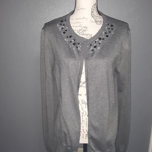 CAROLYN TAYLOR PETITE BEADED CARDIGAN